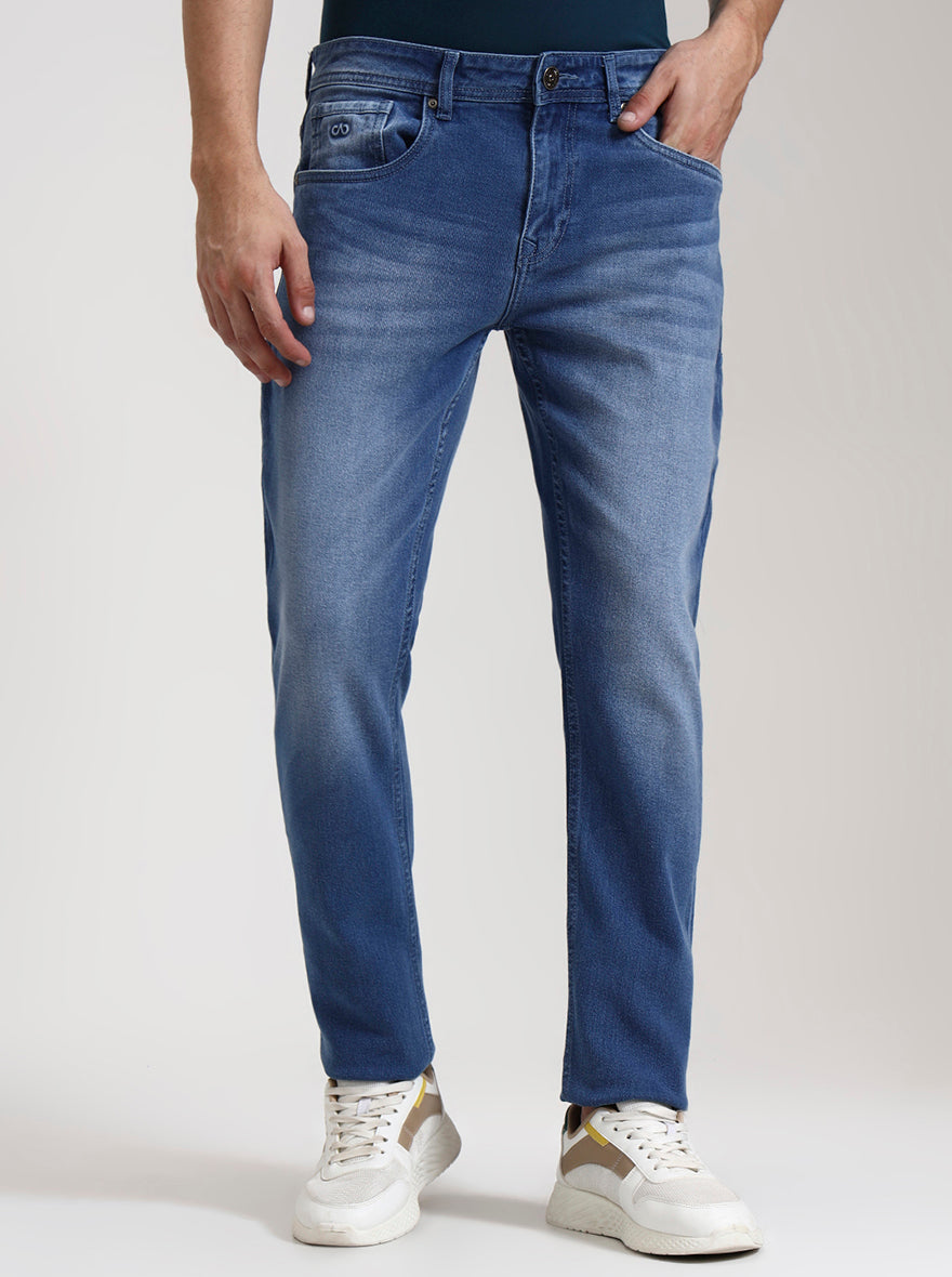 Light Blue Washed Slim Fit Jeans | JadeBlue