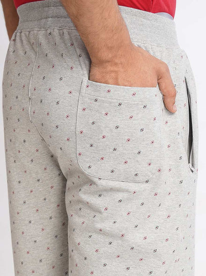 Light Grey Printed Slim Fit Shorts | JadeBlue