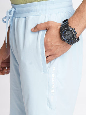 Light Blue Solid Slim Fit Shorts | JadeBlue