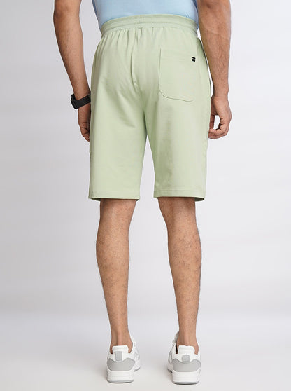 Light Green Solid Slim Fit Shorts | JadeBlue