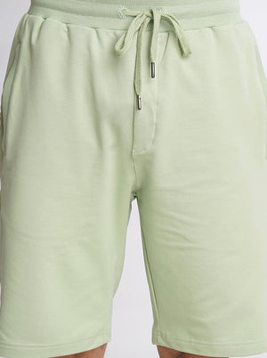 Light Green Solid Slim Fit Shorts | JadeBlue