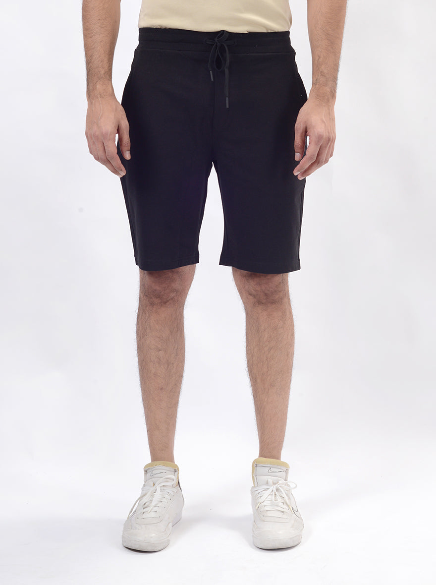 Black Solid Slim Fit Shorts | JadeBlue