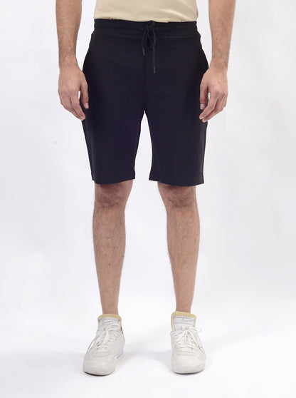 Black Solid Slim Fit Shorts | JadeBlue