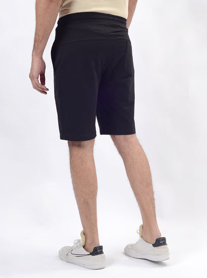 Black Solid Slim Fit Shorts | JadeBlue