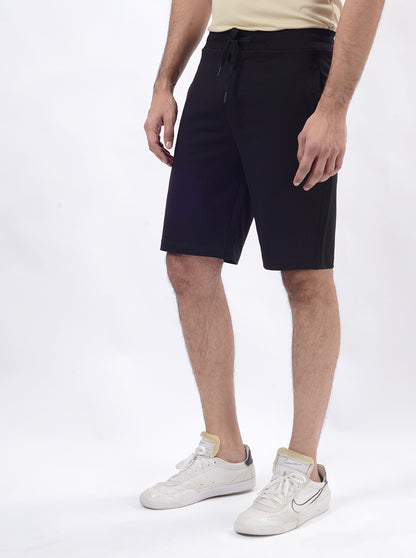 Black Solid Slim Fit Shorts | JadeBlue
