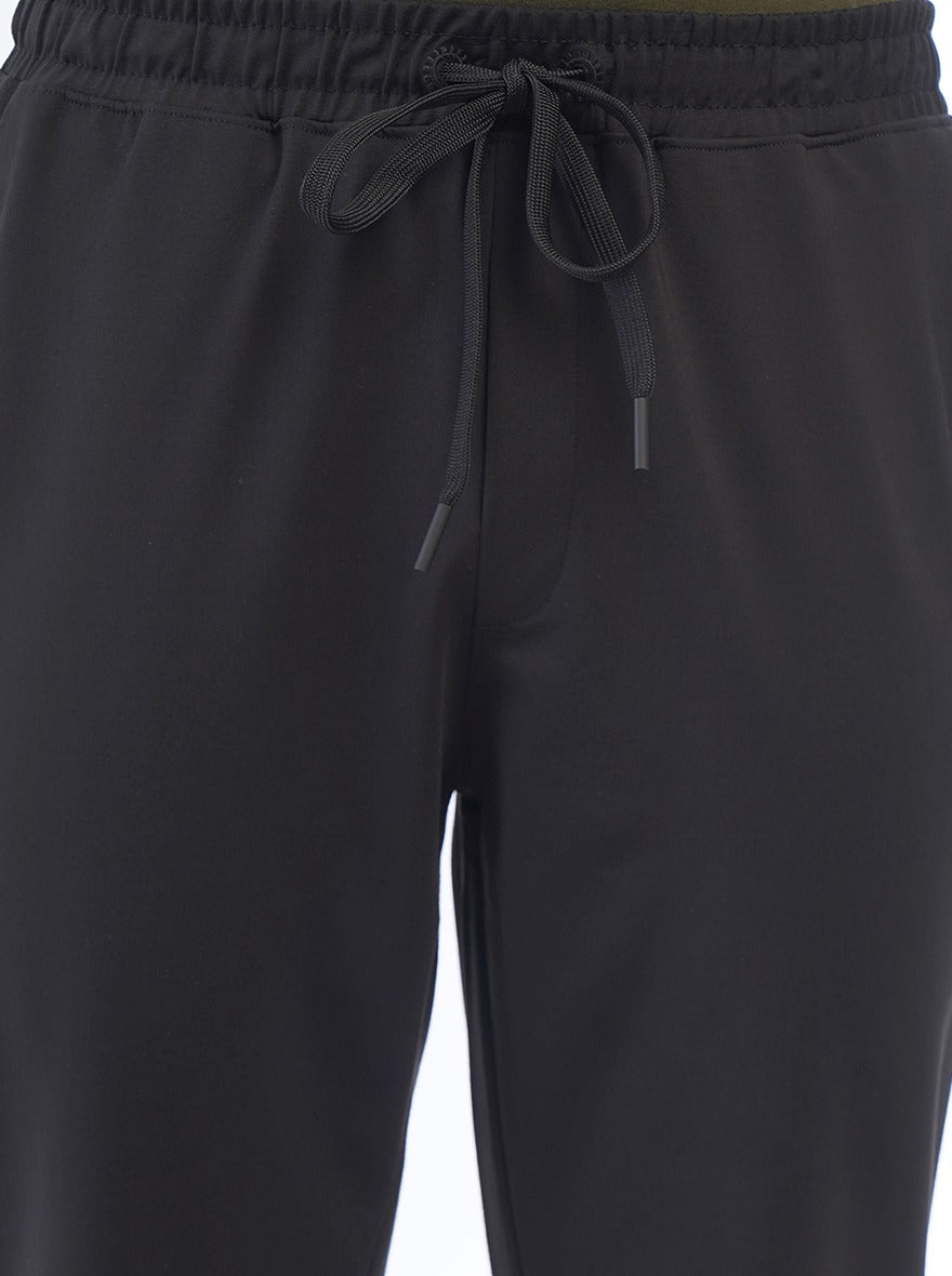 Black Solid Slim Fit Track Pant | JadeBlue