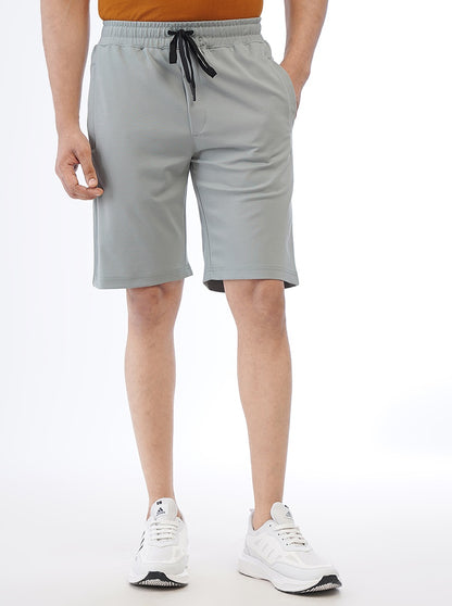 Light Green Solid Slim Fit Shorts | JadeBlue