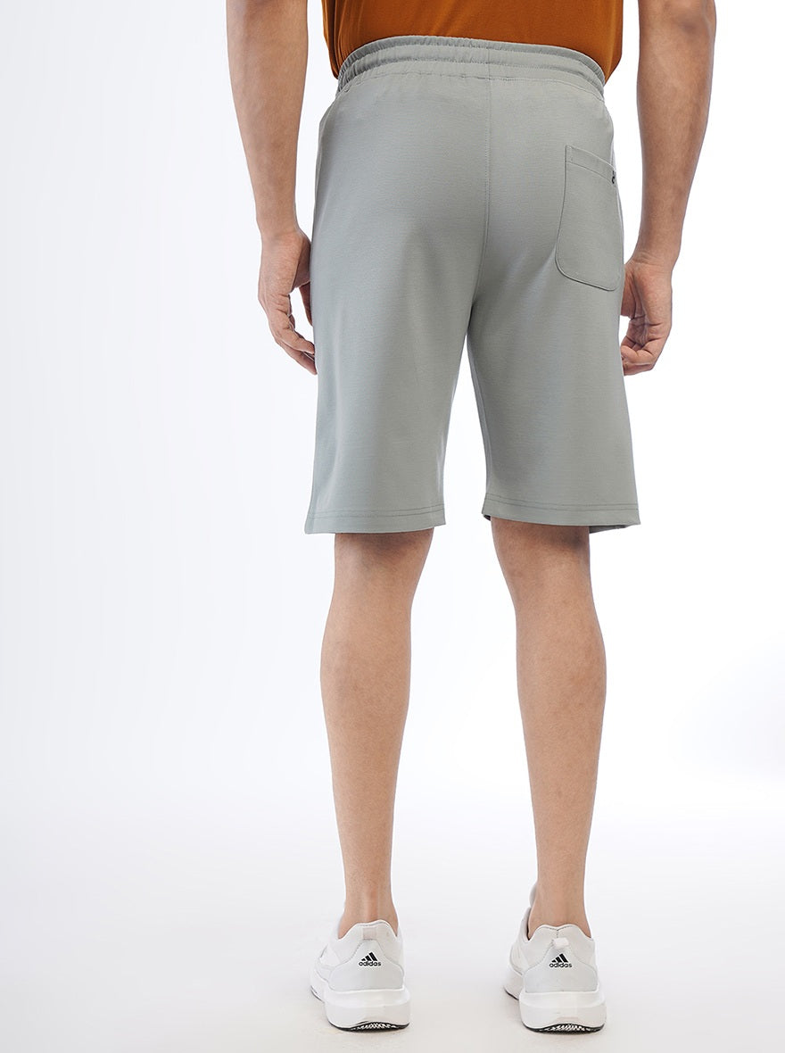 Light Green Solid Slim Fit Shorts | JadeBlue