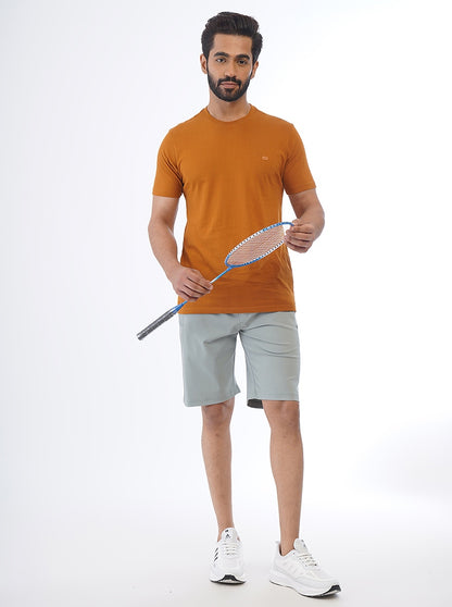 Light Green Solid Slim Fit Shorts | JadeBlue