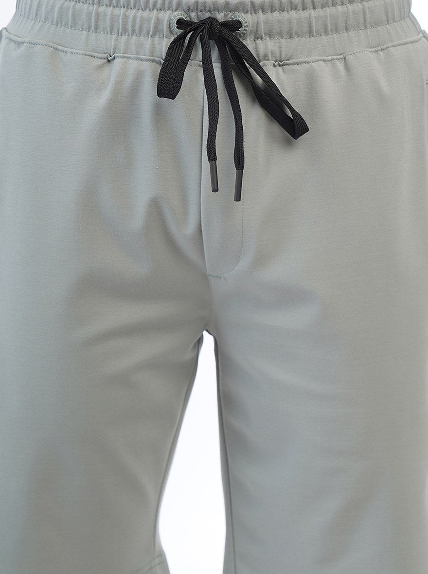 Light Green Solid Slim Fit Shorts | JadeBlue