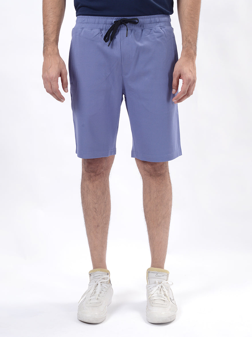 Light Blue Solid Slim Fit Shorts | JadeBlue