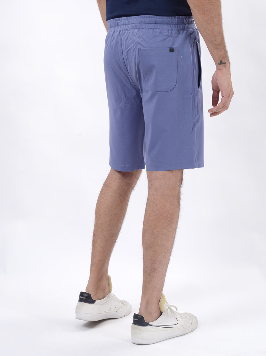 Light Blue Solid Slim Fit Shorts | JadeBlue