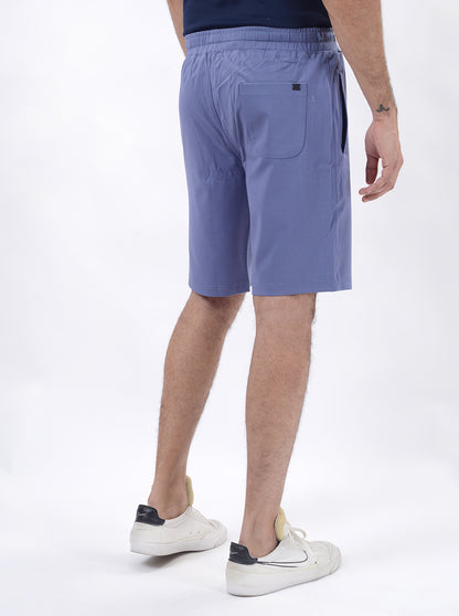 Light Blue Solid Slim Fit Shorts | JadeBlue