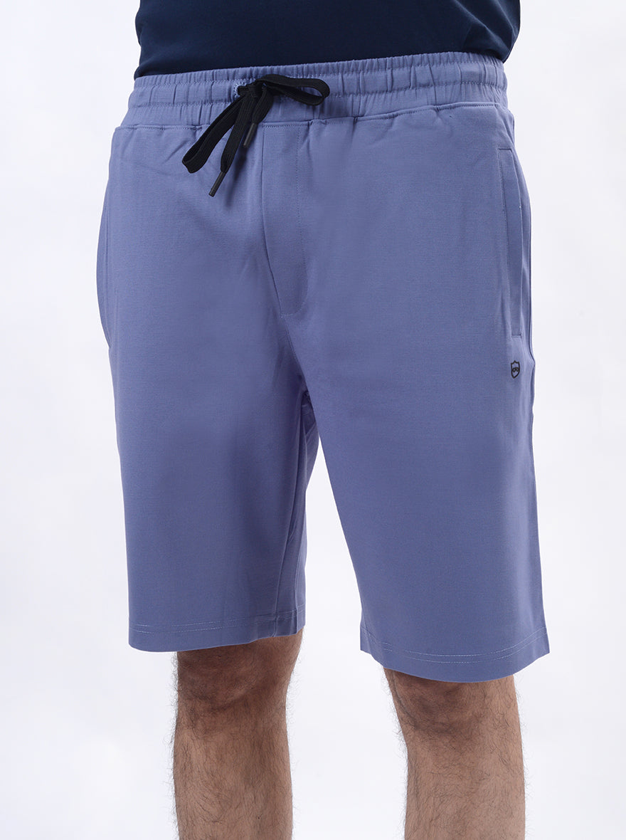 Light Blue Solid Slim Fit Shorts | JadeBlue