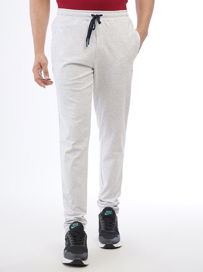 Light Grey Solid Slim Fit Track Pant | JadeBlue