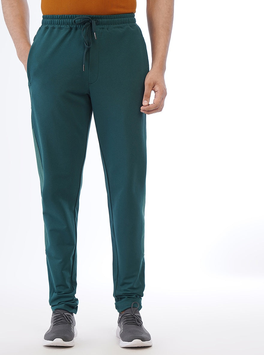 Green Solid Slim Fit Track Pant | JadeBlue