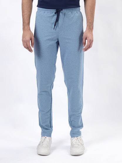 Light Blue Solid Slim Fit Track Pant | JadeBlue