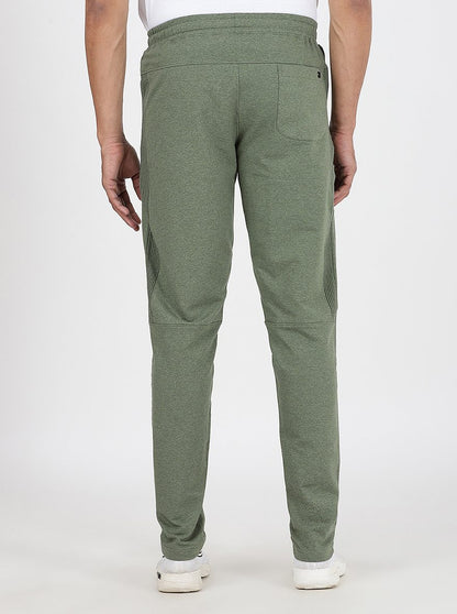Olive Green Solid Slim Fit Track Pant | JadeBlue