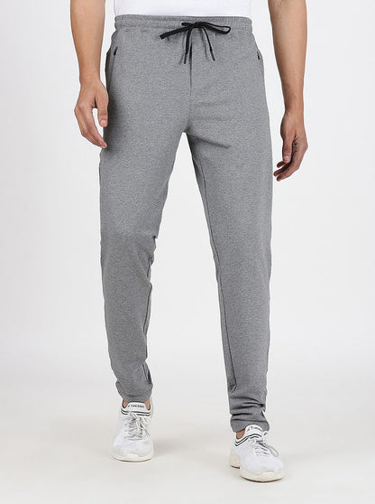Grey Solid Slim Fit Track Pant | JadeBlue