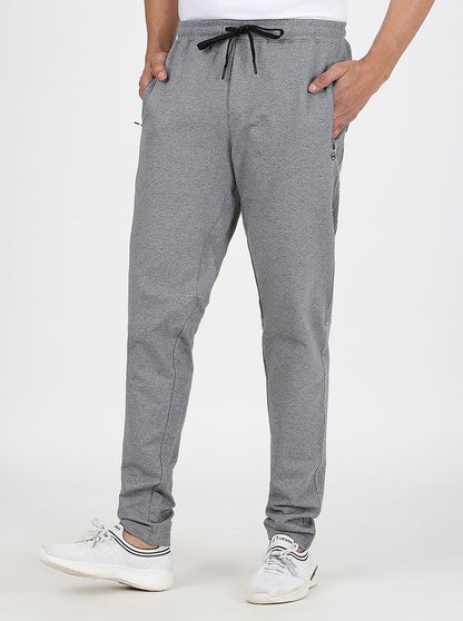 Grey Solid Slim Fit Track Pant | JadeBlue