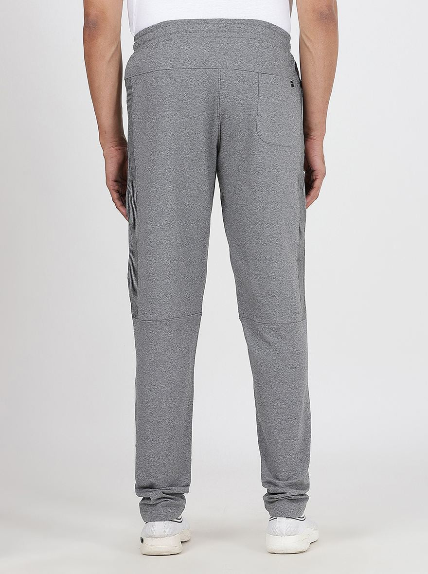 Grey Solid Slim Fit Track Pant | JadeBlue