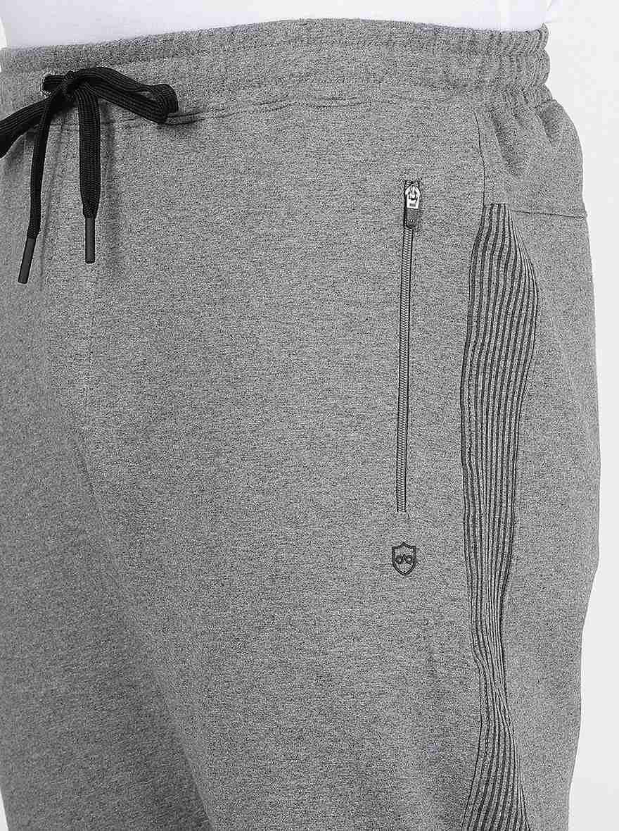 Grey Solid Slim Fit Track Pant | JadeBlue