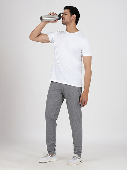 Grey Solid Slim Fit Track Pant | JadeBlue