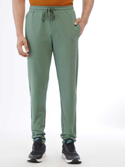 Green Solid Slim Fit Track Pant | JadeBlue