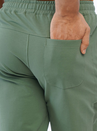 Green Solid Slim Fit Track Pant | JadeBlue
