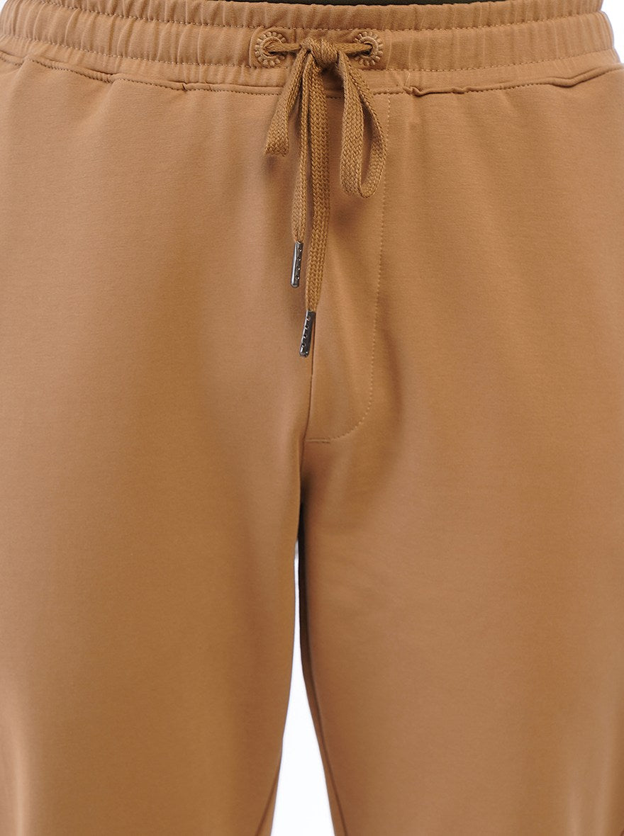 Brown Solid Slim Fit Track Pant | JadeBlue