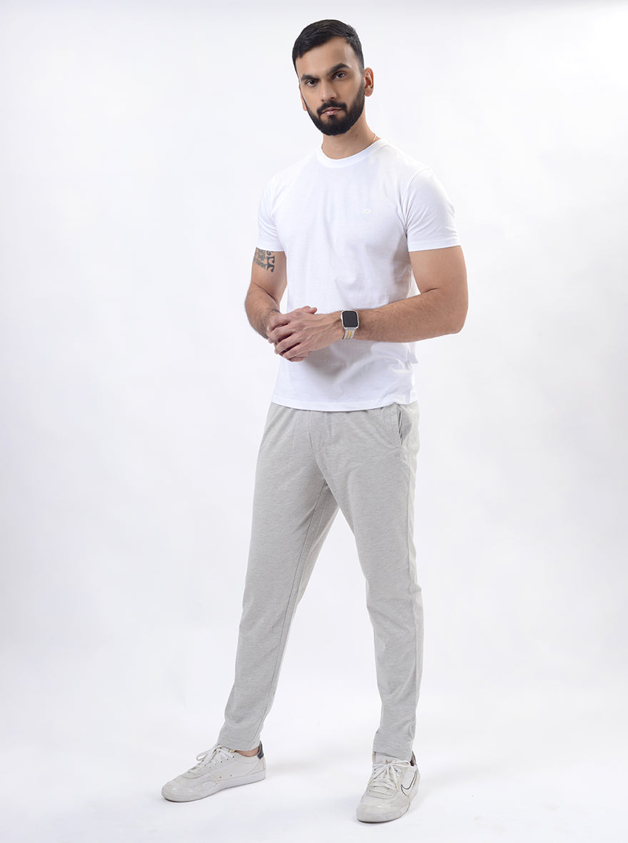 Grey Solid Regular Fit Track Pant | JadeBlue