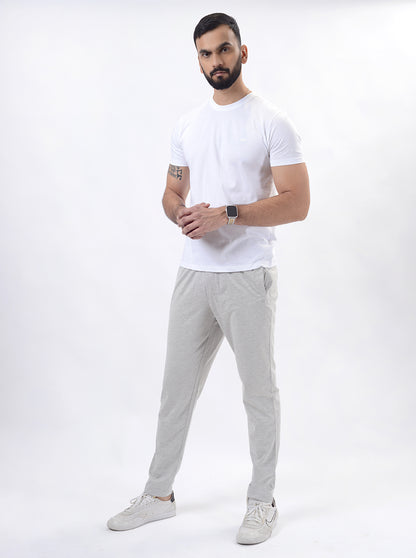 Grey Solid Regular Fit Track Pant | JadeBlue