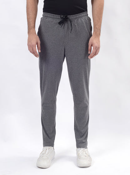 Anthra Melange Solid Regular Fit Track Pant | JadeBlue