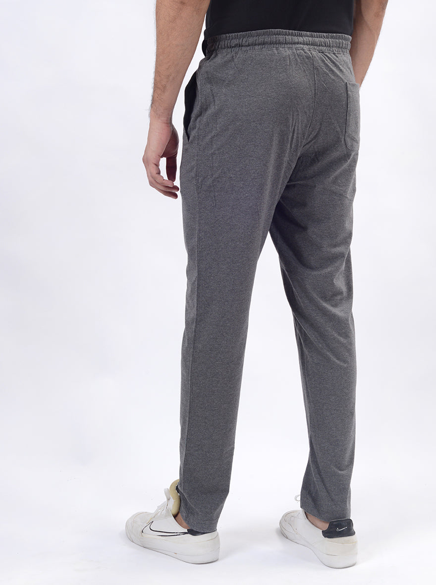 Anthra Melange Solid Regular Fit Track Pant | JadeBlue