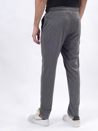 Anthra Melange Solid Regular Fit Track Pant | JadeBlue