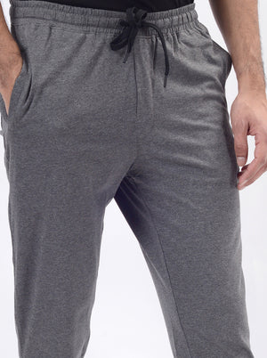 Anthra Melange Solid Regular Fit Track Pant | JadeBlue