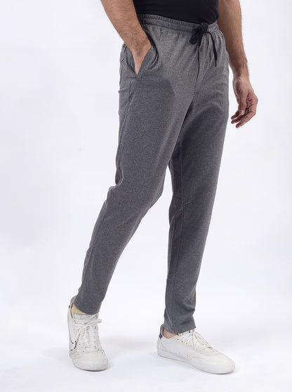 Anthra Melange Solid Regular Fit Track Pant | JadeBlue
