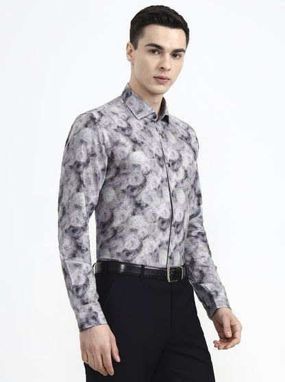Multicolor Printed Slim Fit Party Wear Shirt | Wyre
