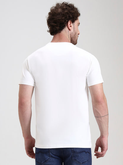 White Solid Slim Fit T-Shirt | JadeBlue