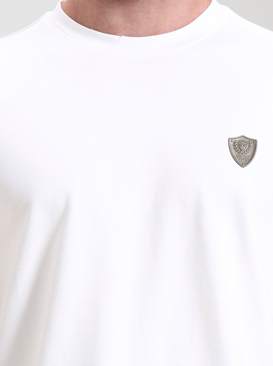 White Solid Slim Fit T-Shirt | JadeBlue