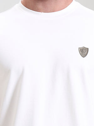 White Solid Slim Fit T-Shirt | JadeBlue