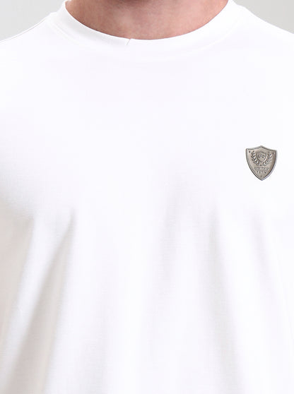 White Solid Slim Fit T-Shirt | JadeBlue
