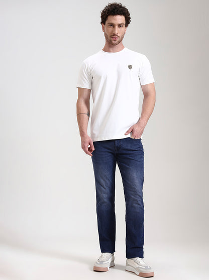 White Solid Slim Fit T-Shirt | JadeBlue