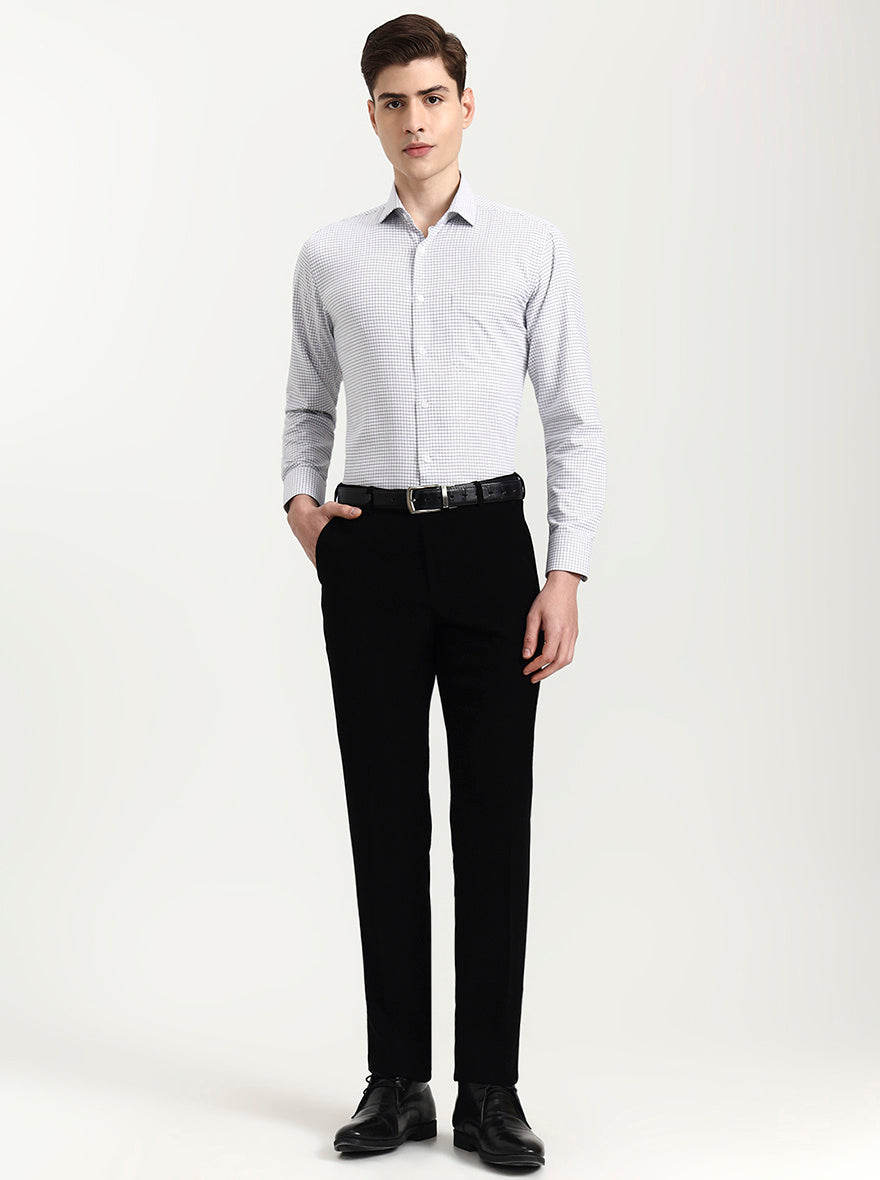 Black Solid Slim Fit Formal Trouser | Wyre