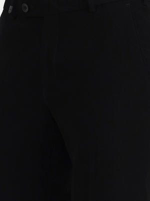 Black Solid Slim Fit Formal Trouser | Wyre