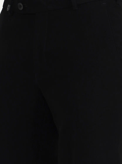Black Solid Slim Fit Formal Trouser | Wyre