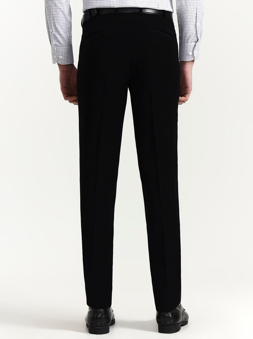 Black Solid Slim Fit Formal Trouser | Wyre