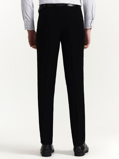 Black Solid Slim Fit Formal Trouser | Wyre