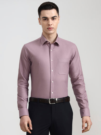 Dusty Pink Solid Slim Fit Formal Shirt | JadeBlue Youth
