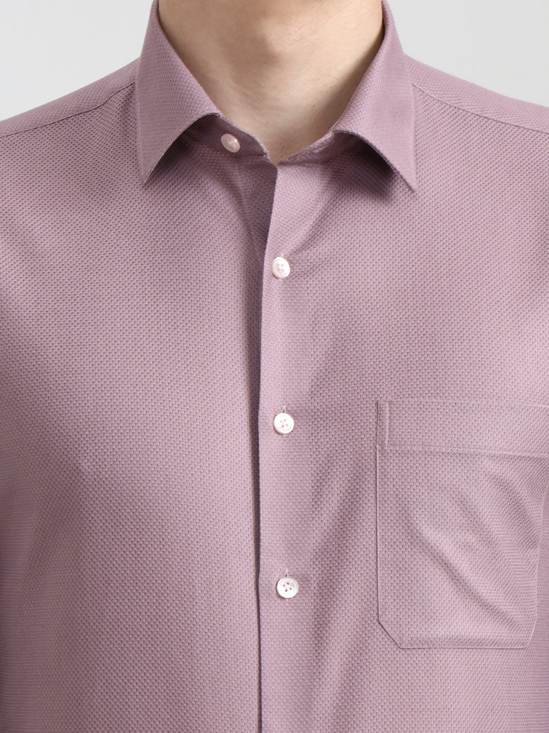 Dusty Pink Solid Slim Fit Formal Shirt | JadeBlue Youth